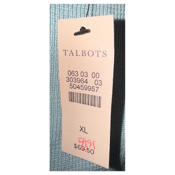 Talbots - Light Blue Open-Front Cardigan - Ruffle Sleeve - Cotton Blend - XLarge - Picture 5 of 7